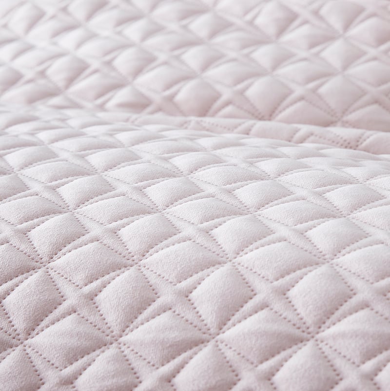 Duke Quilted Velvet Quilt Cover Dusty Pink