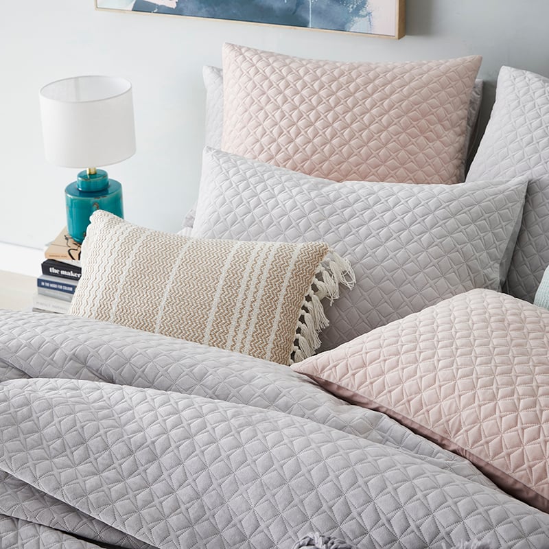 Duke Quilted Velvet Quilt Cover Silver