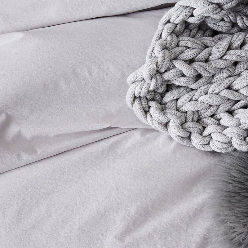 Stonewashed Tassel Cotton Quilt Cover Silver