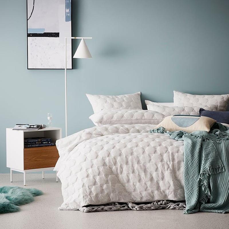Cordon Quilted Jersey Quilt Cover Cloud