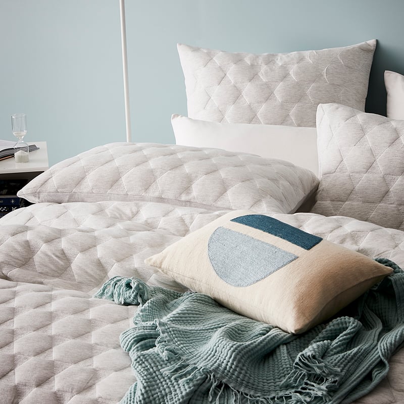 Cordon Quilted Jersey Quilt Cover Cloud