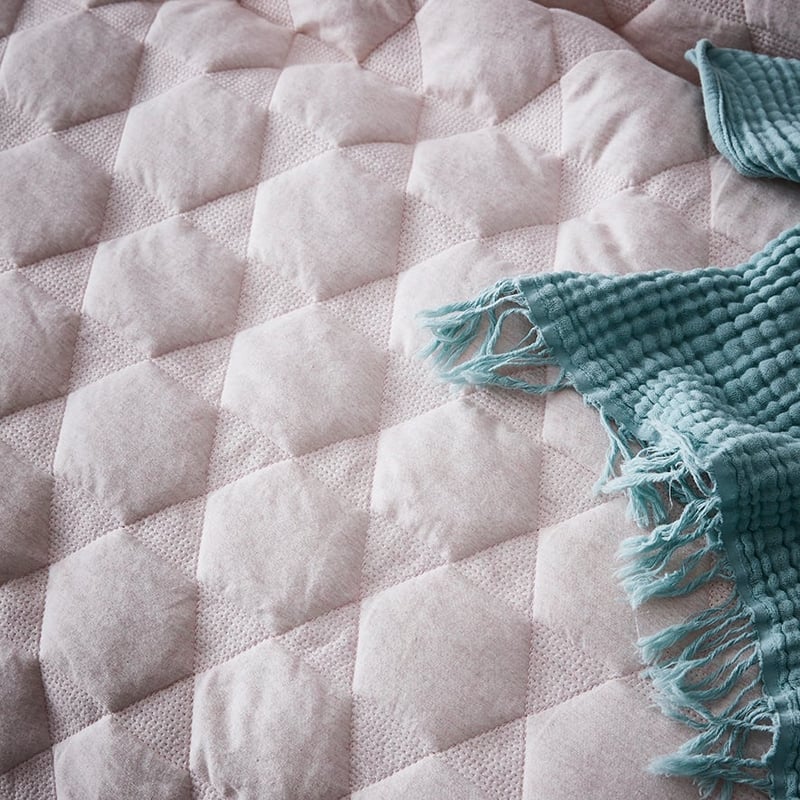 Cordon Quilted Jersey Quilt Cover Pink