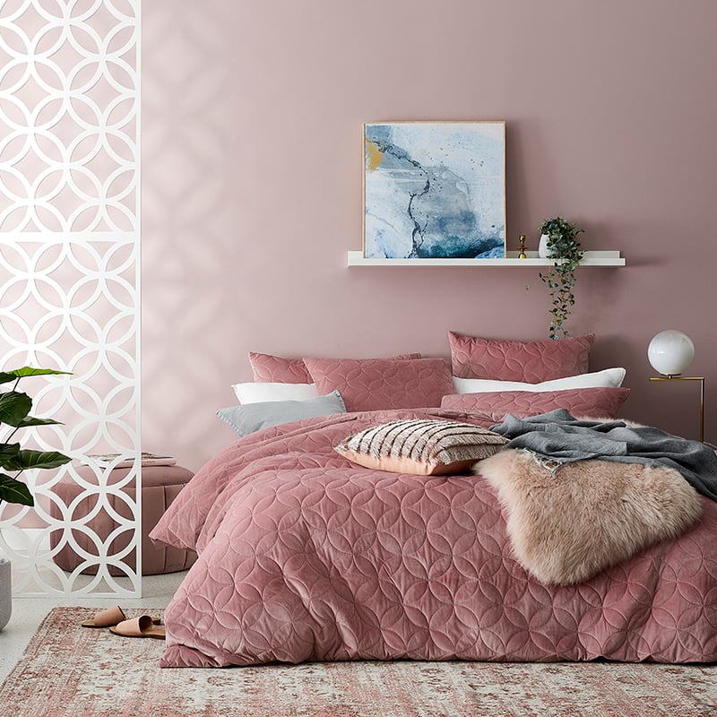 Gigi Quilted Velvet Quilt Cover Lotus