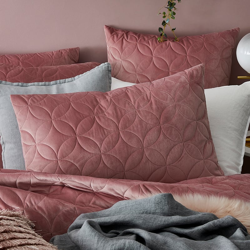 Gigi Quilted Velvet Quilt Cover Lotus