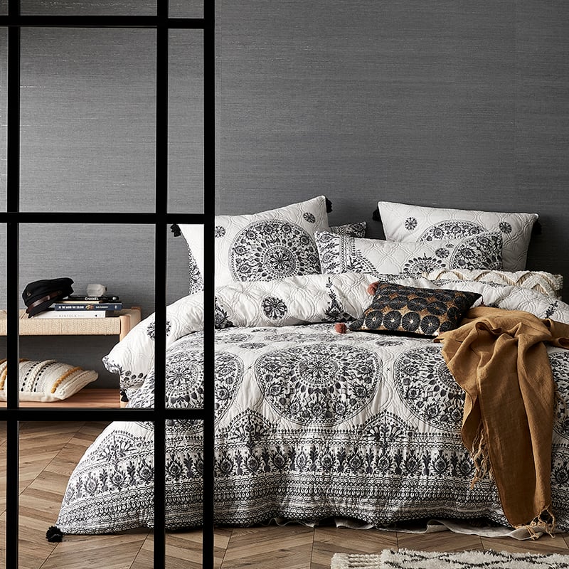 Onie Quilted Quilt Cover Slate