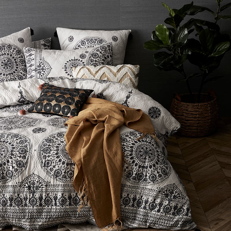 Onie Quilted Quilt Cover Slate