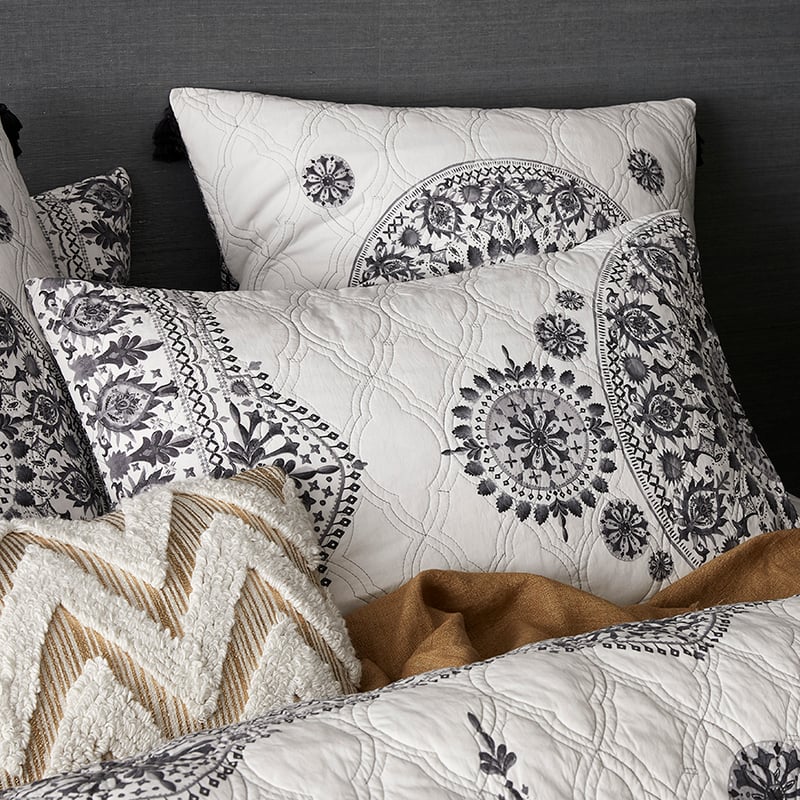 Onie Quilted Quilt Cover Slate