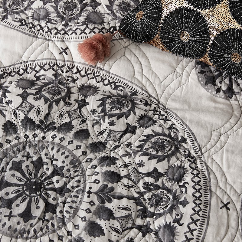 Onie Quilted Quilt Cover Slate