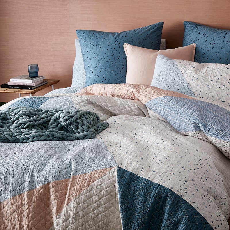 Remi Quilted Quilt Cover Blue