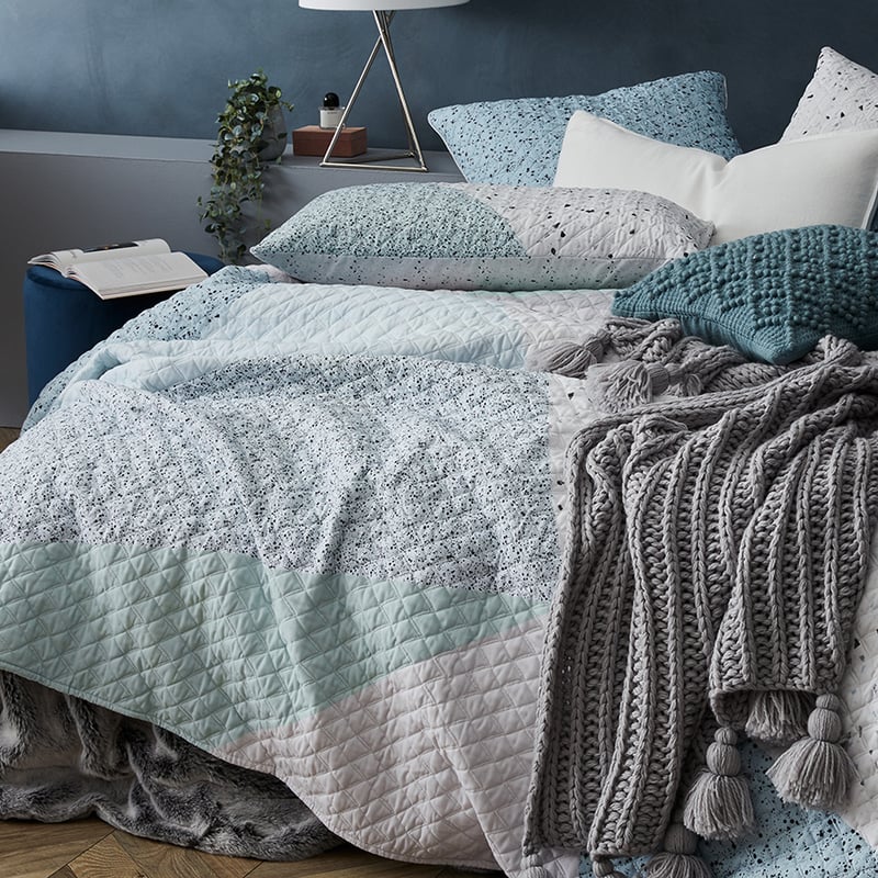 Remi Quilted Quilt Cover in Slate