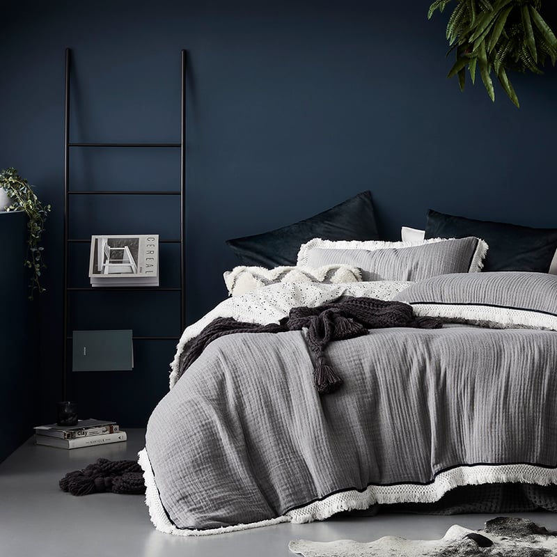 Manya Quilt Cover in Coal