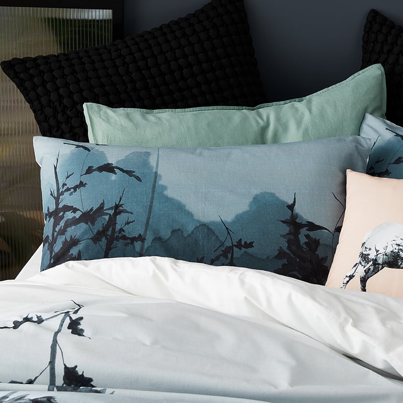 Grey Pine Quilt Cover Set in Ink