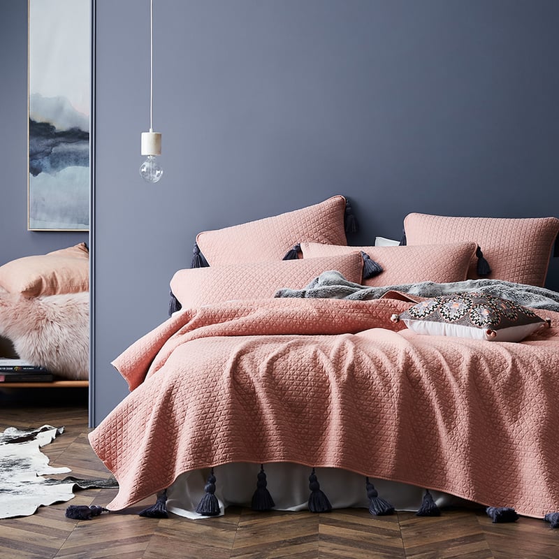 Bristol Quilted Coverlet in Blush