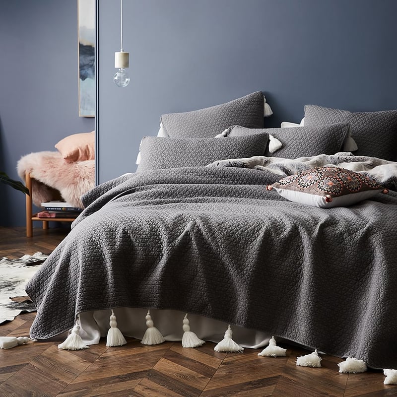 Bristol Quilted Coverlet in Grey
