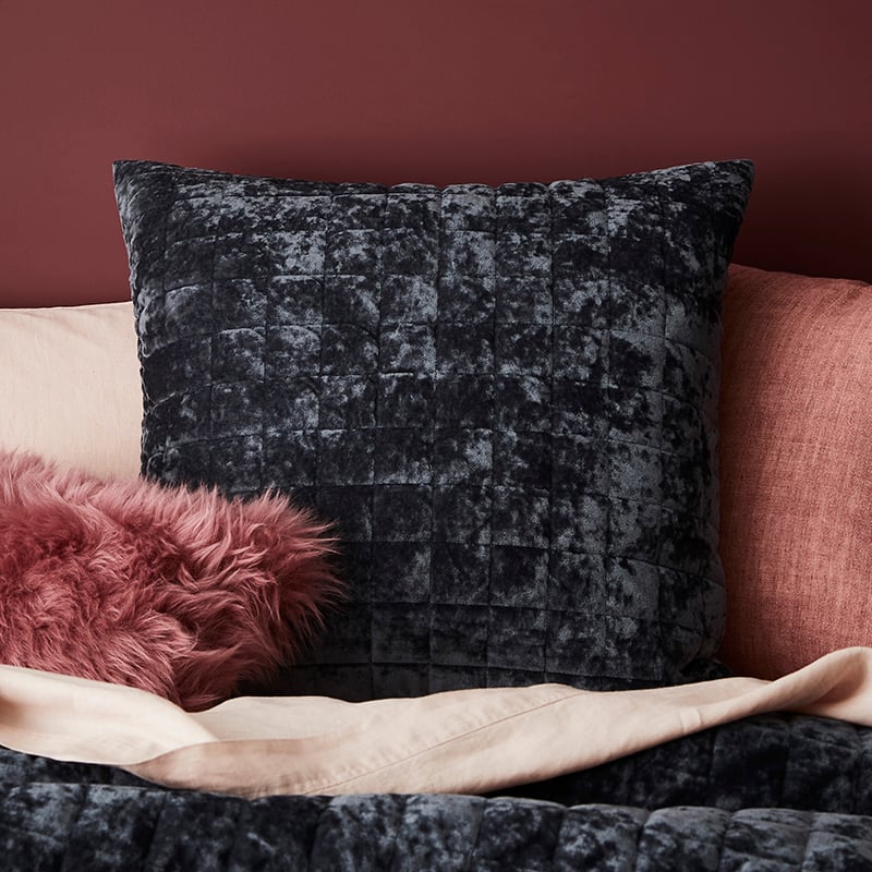 York Quilted Coal Quilt Cover