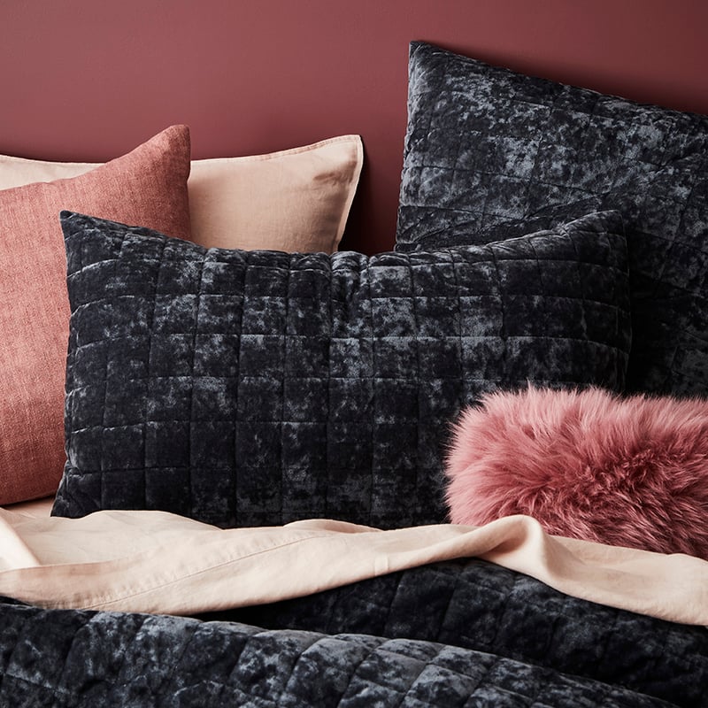 York Quilted Coal Quilt Cover