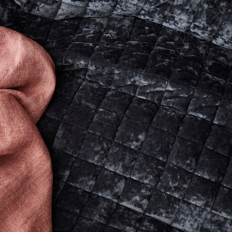 York Quilted Coal Quilt Cover