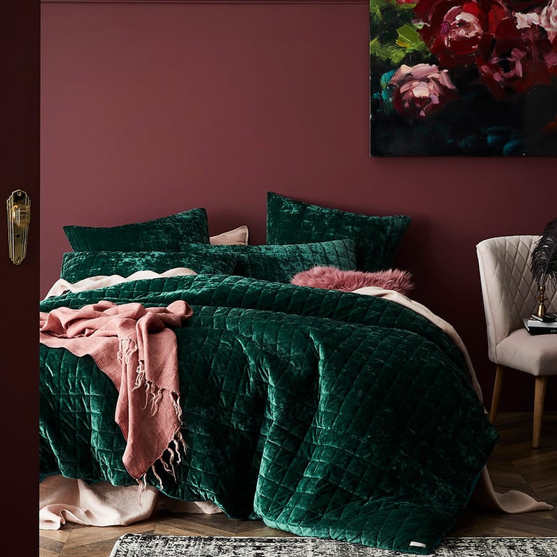 York Quilted Emerald Quilt Cover