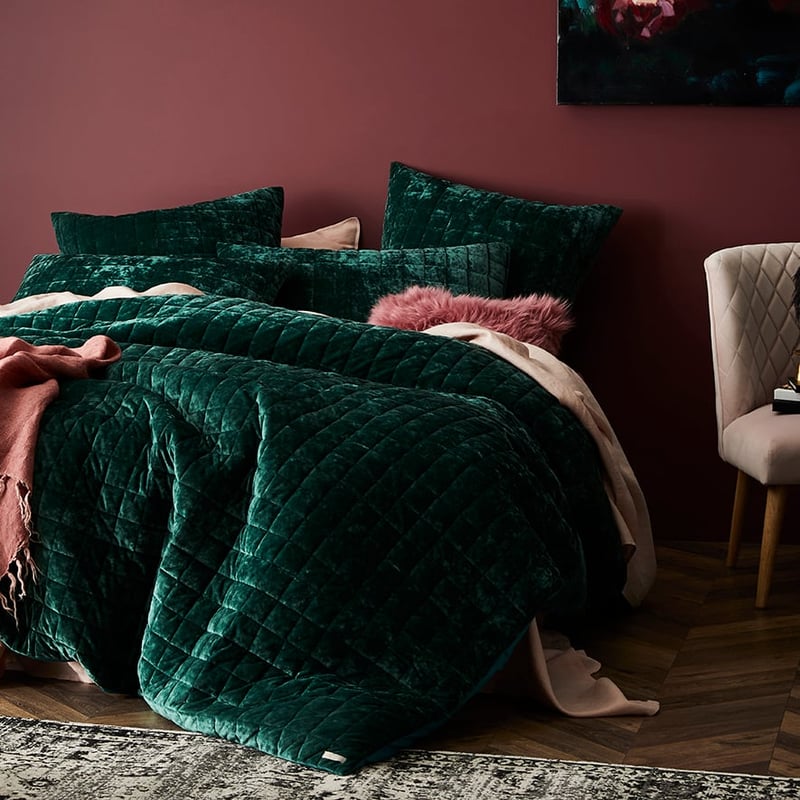 York Quilted Emerald Quilt Cover