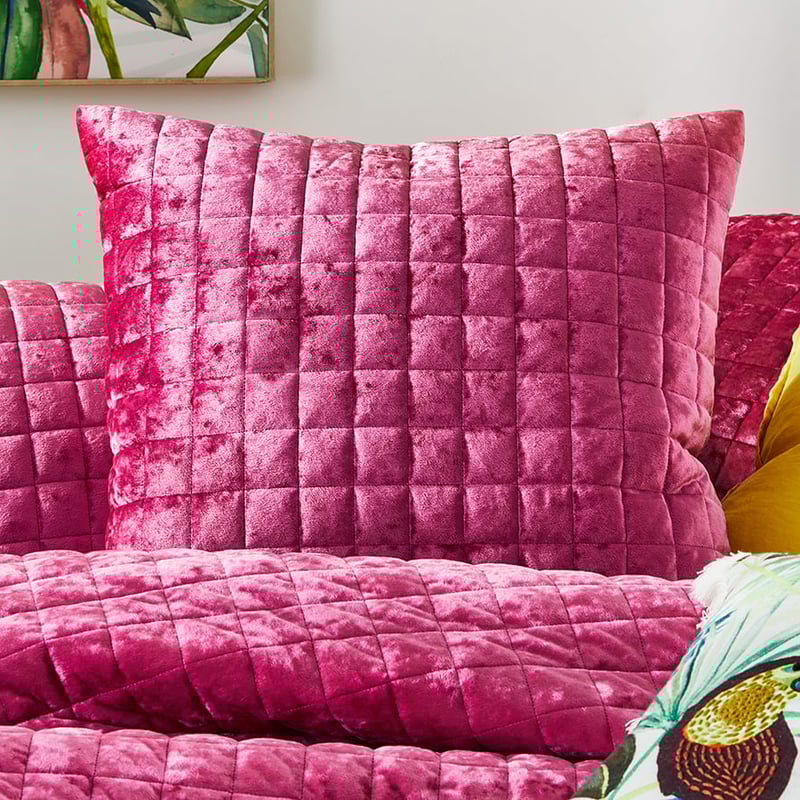 York Quilted Velvet Quilt Cover Magenta