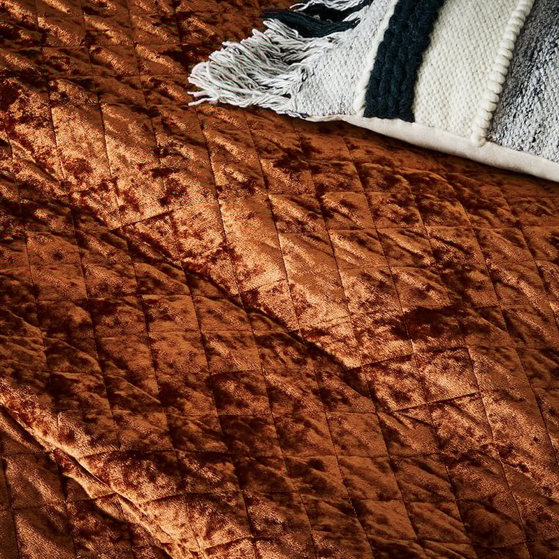 York Quilted Velvet Tobacco Quilt Cover