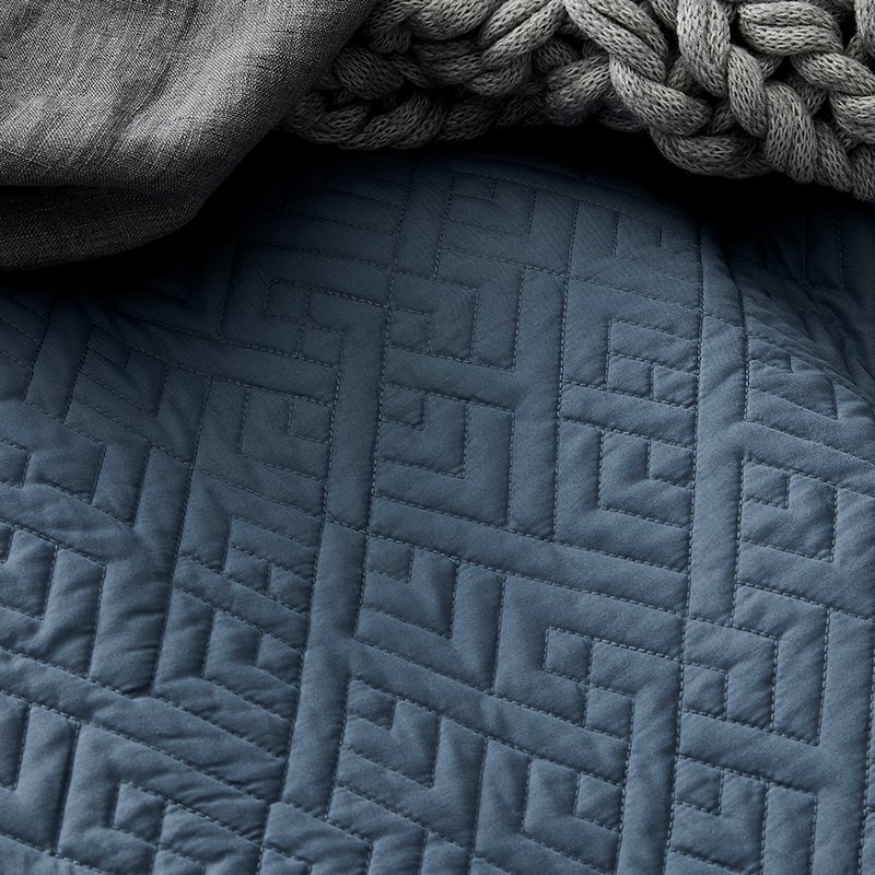 Saxon Quilted Quilt Cover Denim