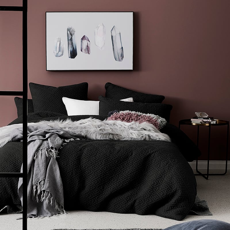 Saxon Quilted Quilt Cover Shadow