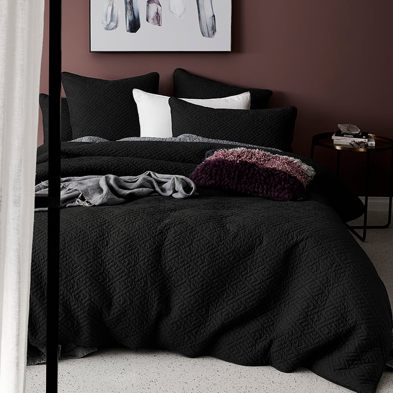 Saxon Quilted Quilt Cover Shadow