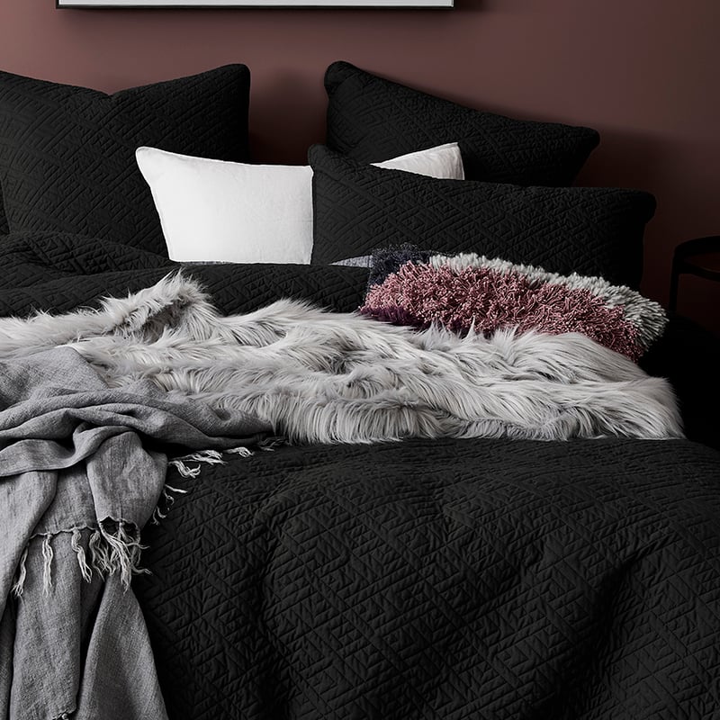 Saxon Quilted Quilt Cover Shadow