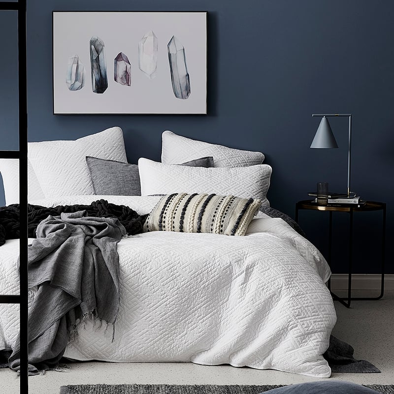 Saxon Quilted Quilt Cover White
