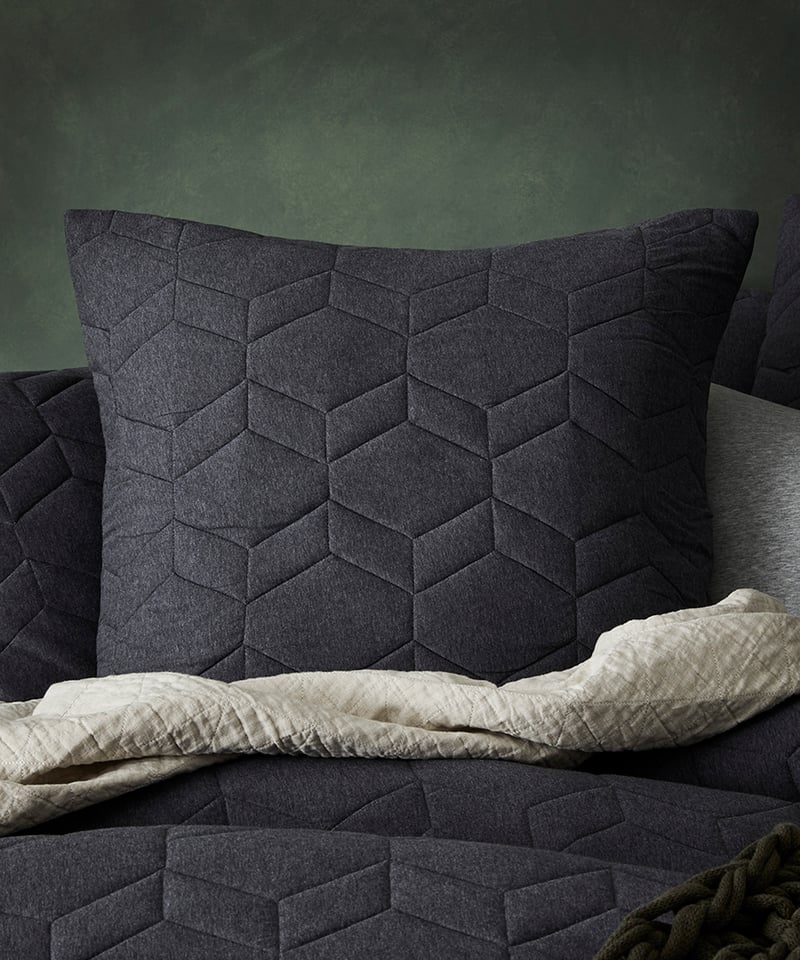 Hampton Bamboo Quilted Quilt Cover Coal