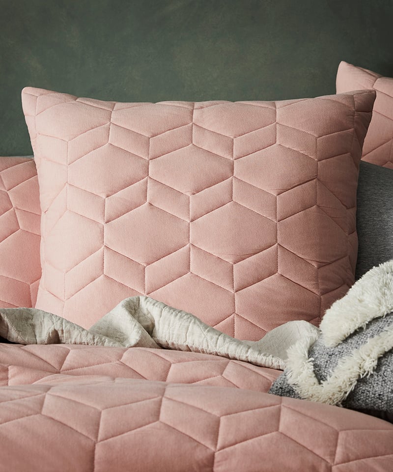 Hampton Bamboo Quilted Quilt Cover Dusty Pink