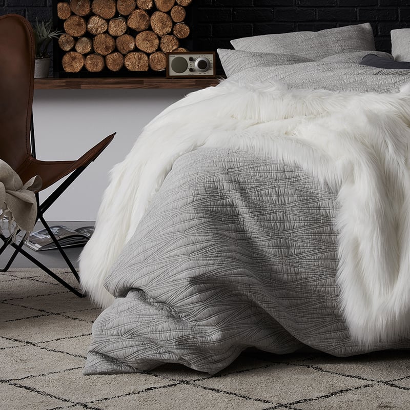 Lewis Quilted Quilt Cover Marle Grey