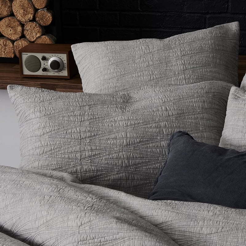 Lewis Quilted Quilt Cover Marle Grey