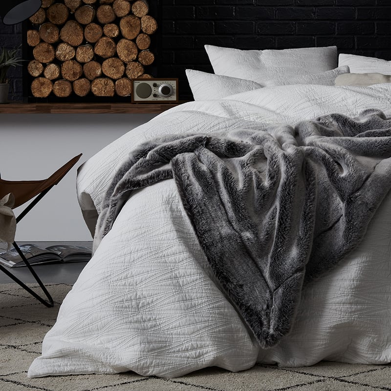 Lewis Quilted Quilt Cover White