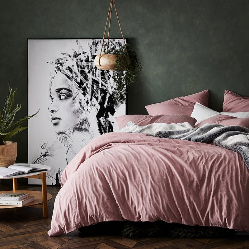 Zena Quilt Cover in Blush