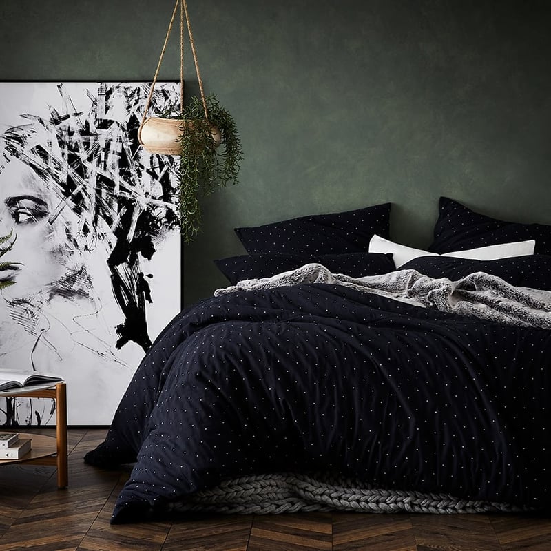 Zena Quilt Cover in Navy