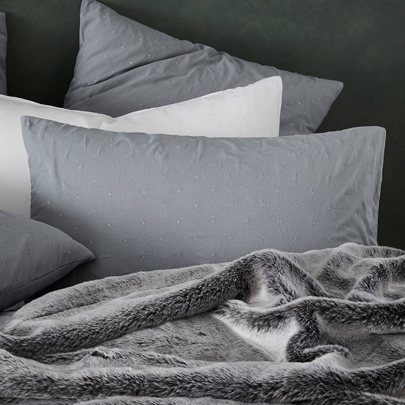 Zena Quilt Cover in Steel