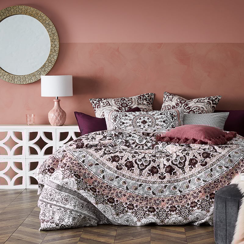 Soleil Quilted Quilt Cover Berry