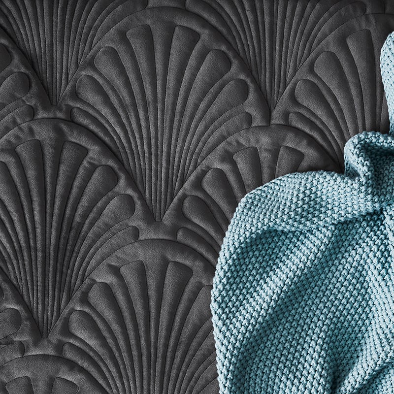 Lavaniya Quilted Velvet Quilt Cover in Shadow