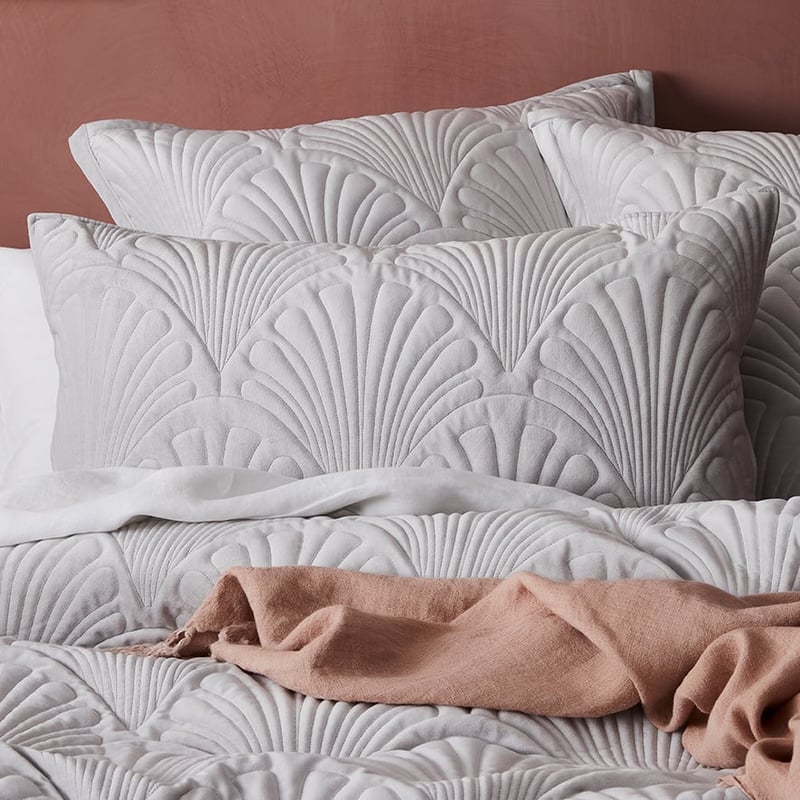 Lavaniya Quilted Velvet Quilt Cover in Silver