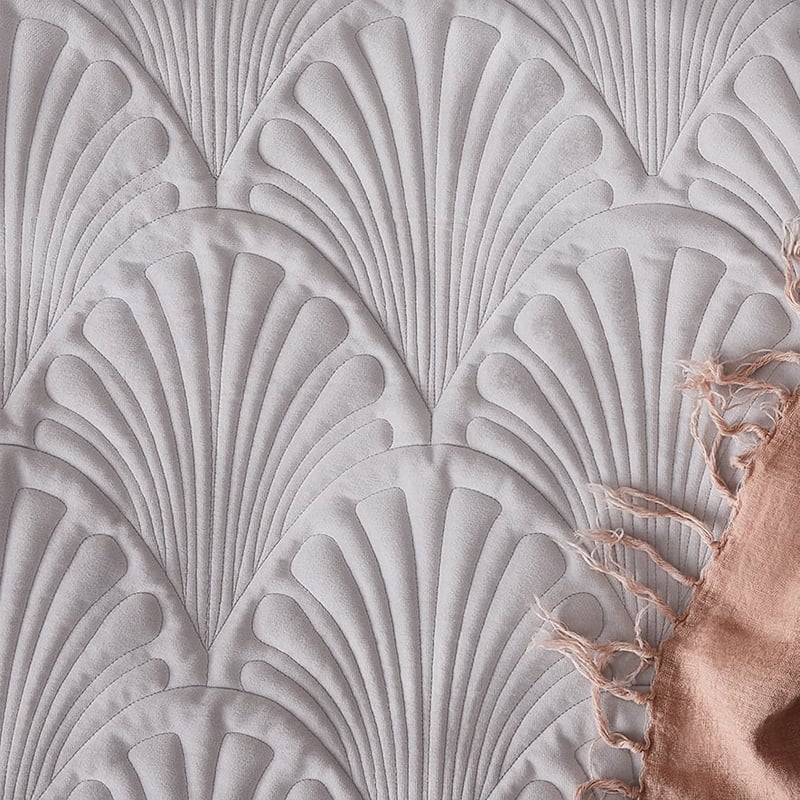 Lavaniya Quilted Velvet Quilt Cover in Silver