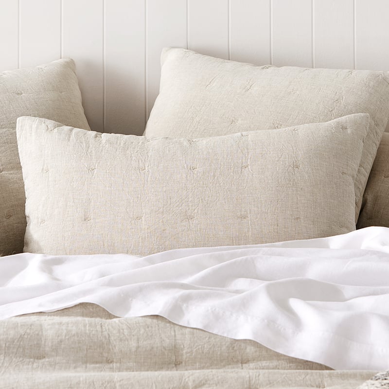 Vintage Washed Linen Quilted Quilt Cover Linen