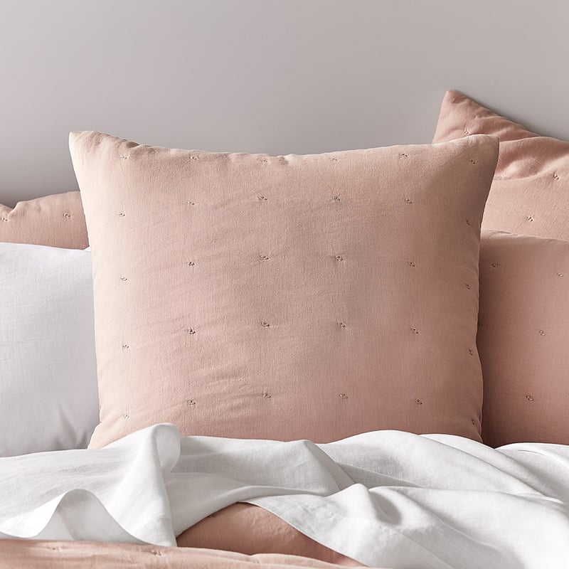 Vintage Washed Linen Quilted Nude Pink Quilt Cover