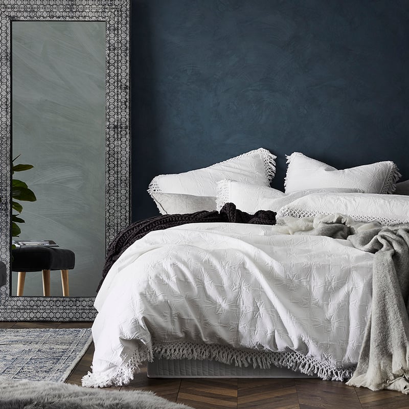 Byron Quilt Cover in White