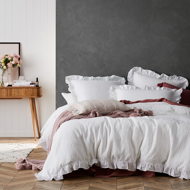 European Wanderlust Quilt Cover in Snow