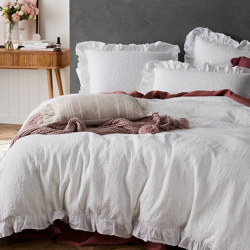 European Wanderlust Quilt Cover in Snow