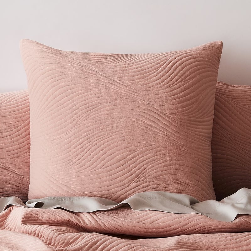 Ripple Quilted Dusty Pink Quilt Cover