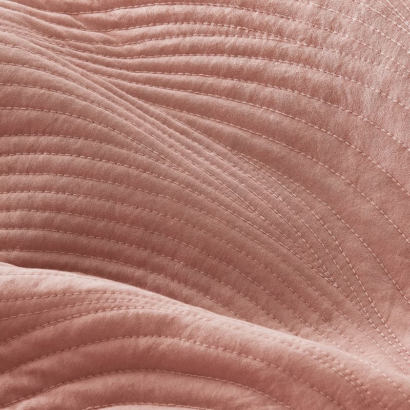 Ripple Quilted Dusty Pink Quilt Cover