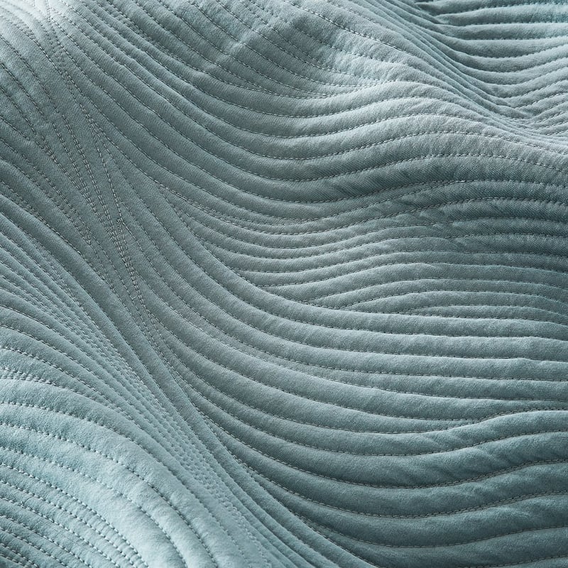Ripple Quilted Sage Quilt Cover
